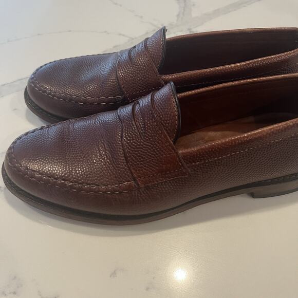 Allen Edmonds Shoes Football Grain Patriot Penny Loafers 9.5B Brown Leather EUC main image 6